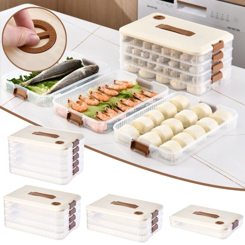Food Storage Large Plastic Containers - Multi-Layer Dumpling Storage Box Fresh Keeping