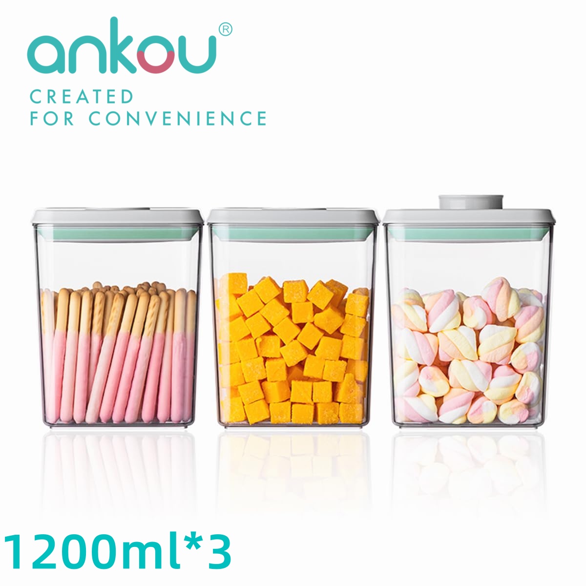 Food Storage Organization - Ankou 3Pcs 1.2L Pop Airtight Food