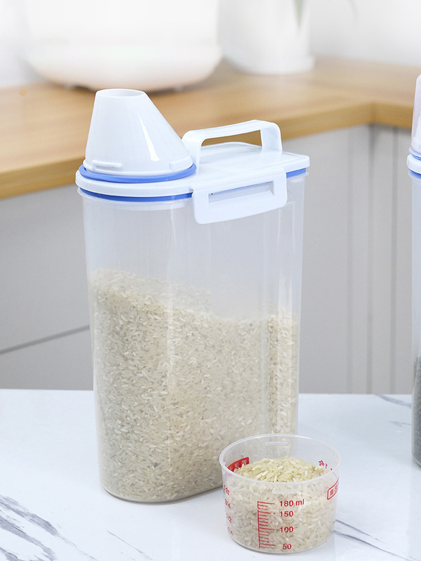 Food Storage Large Plastic Containers - Large Capacity Plastic Rice Bucket Multi-Grain