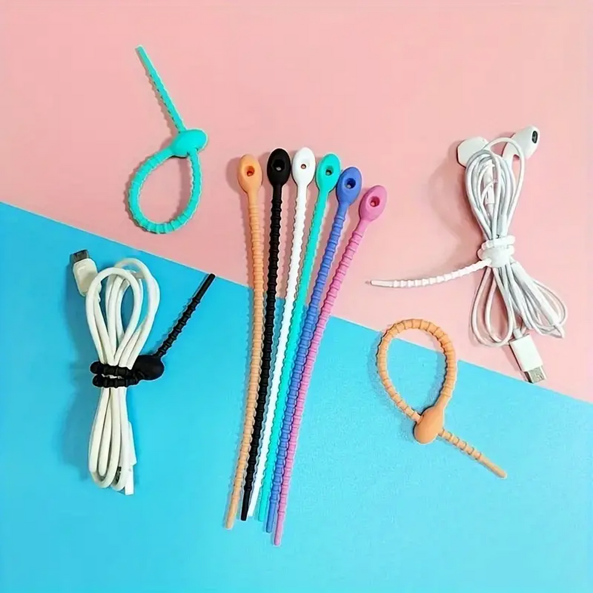 Food Storage Organization - Silicone Reusable Cable Wire Organizer, Storage