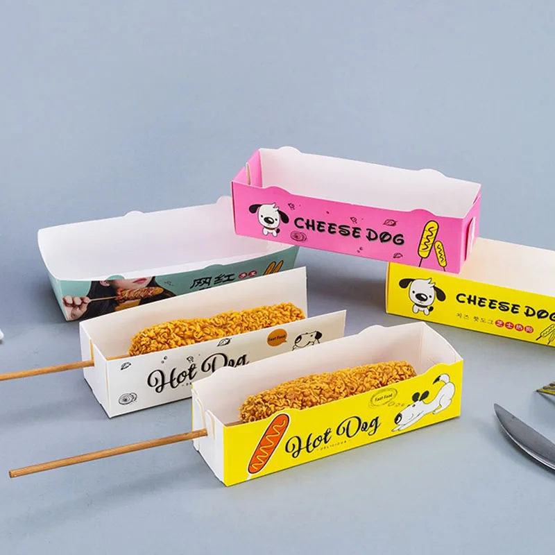 Food Storage Restaurant - 100pcs Hot Dog Packaging Box Paper