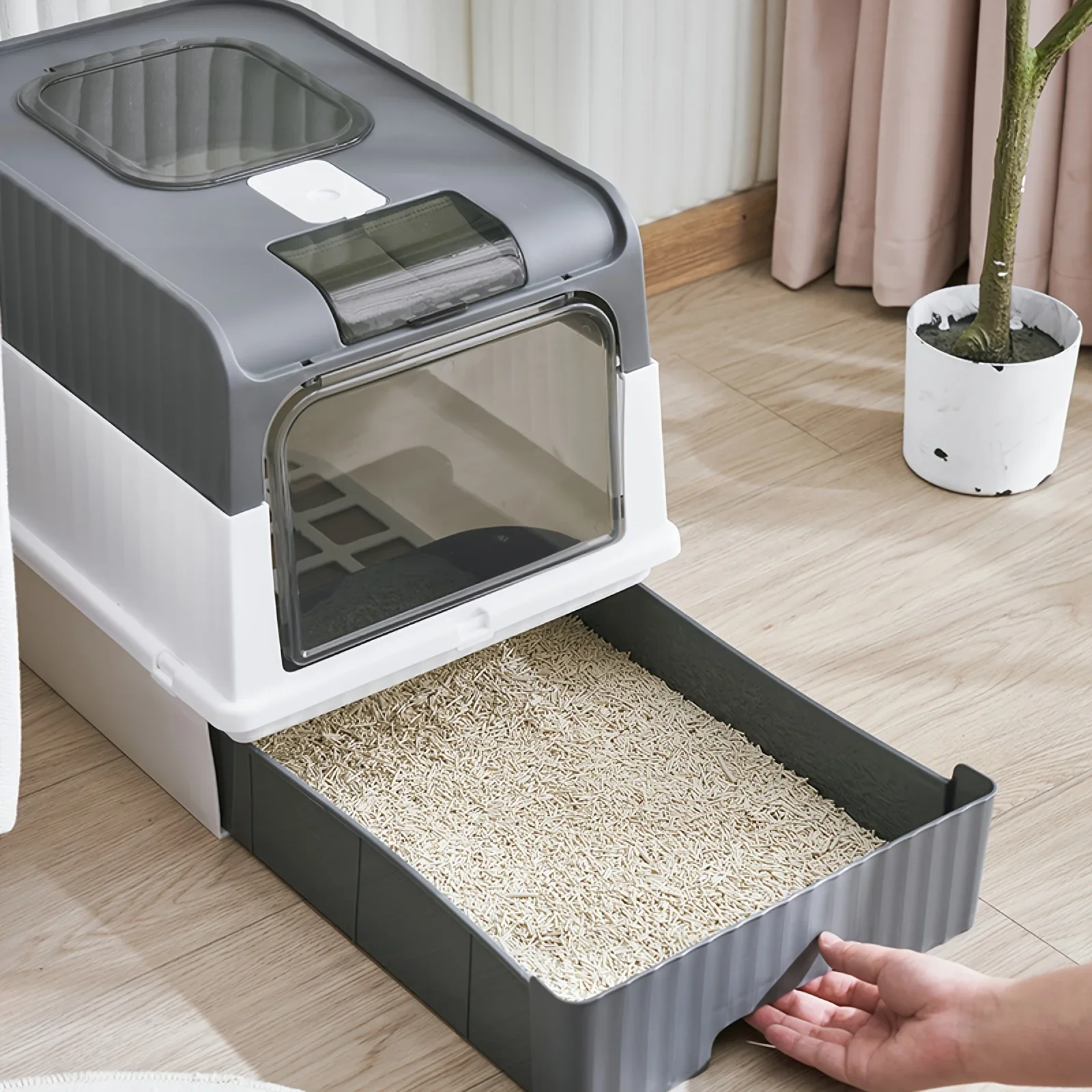 Food Storage With Scoop - Portable Collapsible Cat Litter Pan with