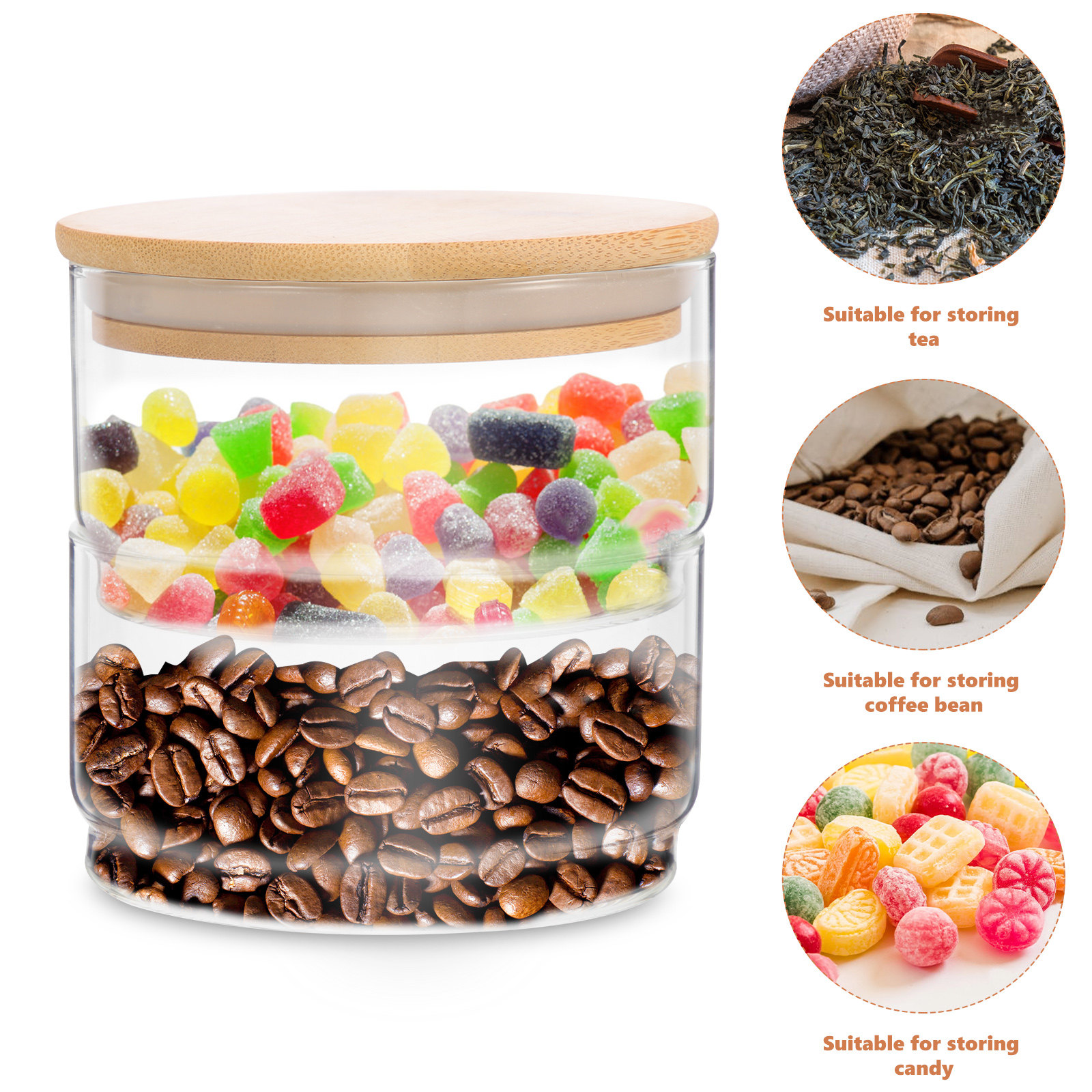 Food Storage And Container - 1Set Clear Heavy-Duty Glass Sealing Jars