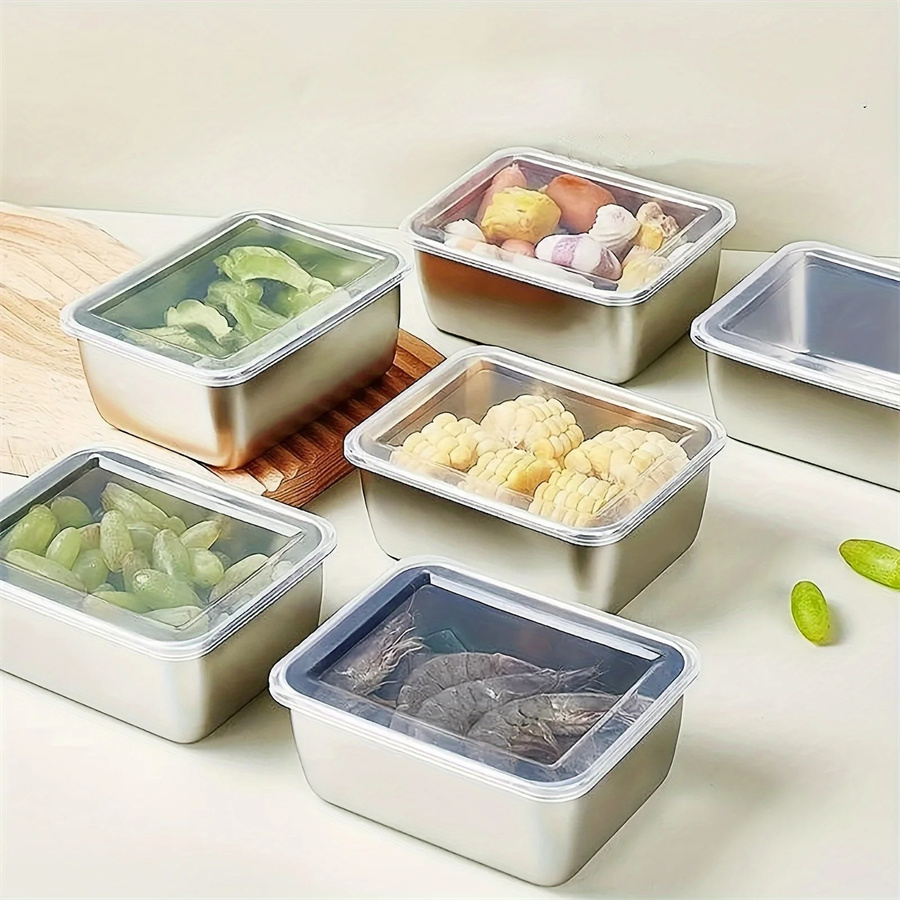 Food Storage Metal Box - 1/3/5pcs Stainless Steel Food Storage Box