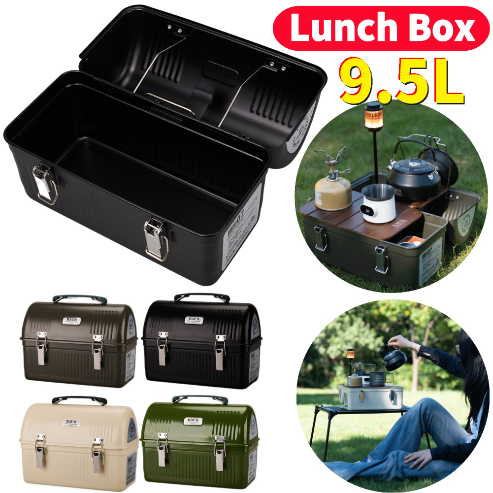 9.5L Vintage Camping Metal Lun - Food Storage Metal Box avaliação e preço