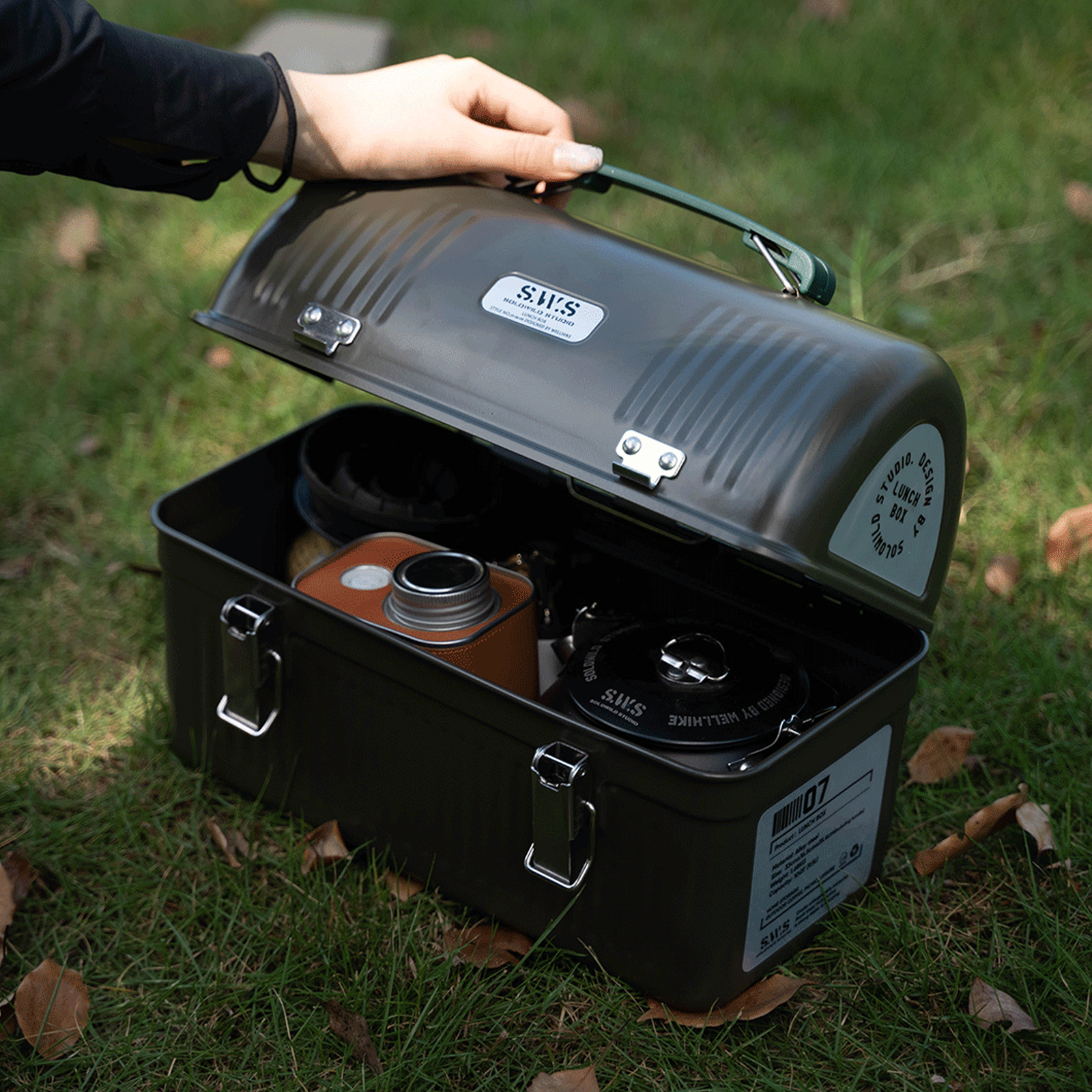 9.5L Vintage Camping Metal Lun - Food Storage Metal Box avaliação e preço