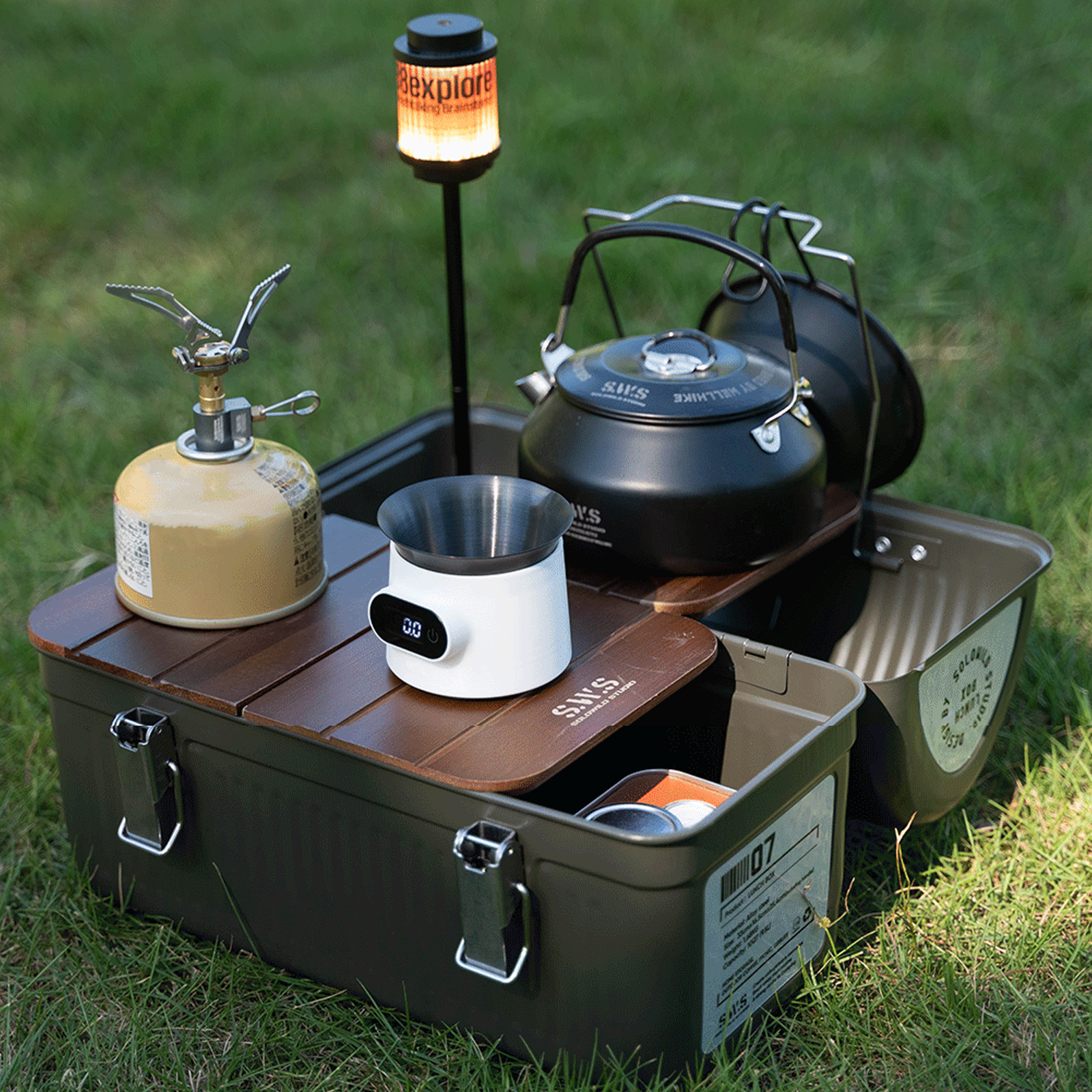 9.5L Vintage Camping Metal Lun - Food Storage Metal Box avaliação e preço