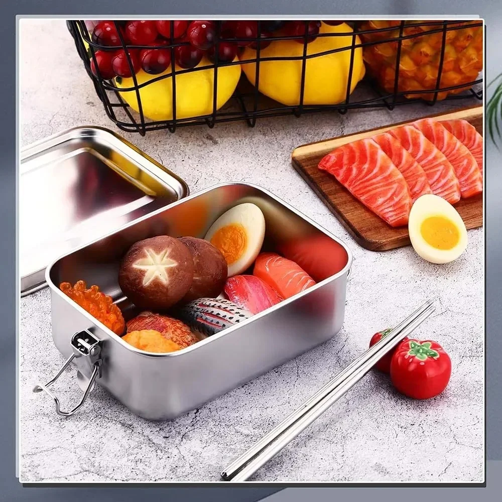 Stainless Steel Bento Box Meta - Food Storage Metal Box avaliação e preço