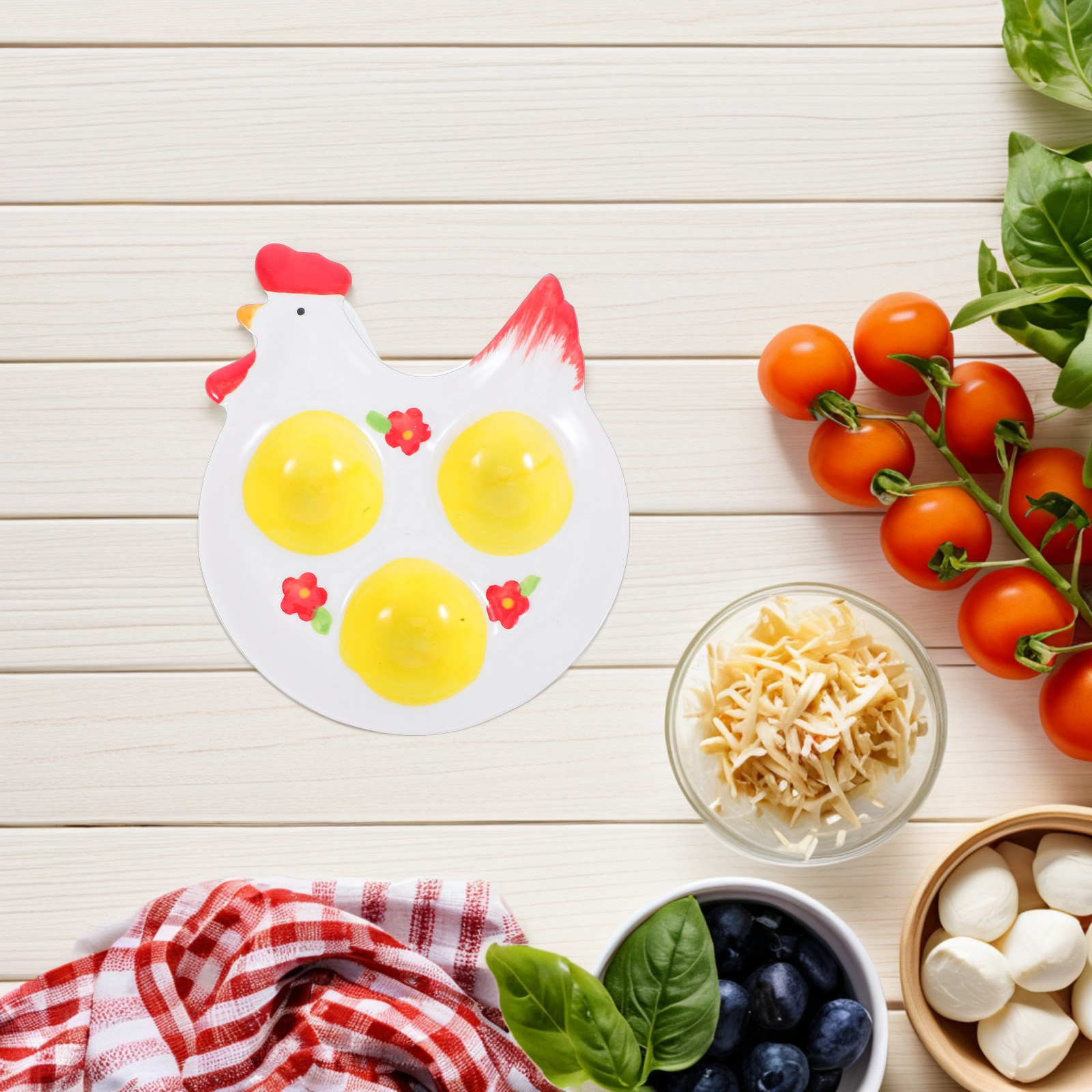 Chicken Shaped Egg Holder Thre - Egg Storage Holder avaliação e preço