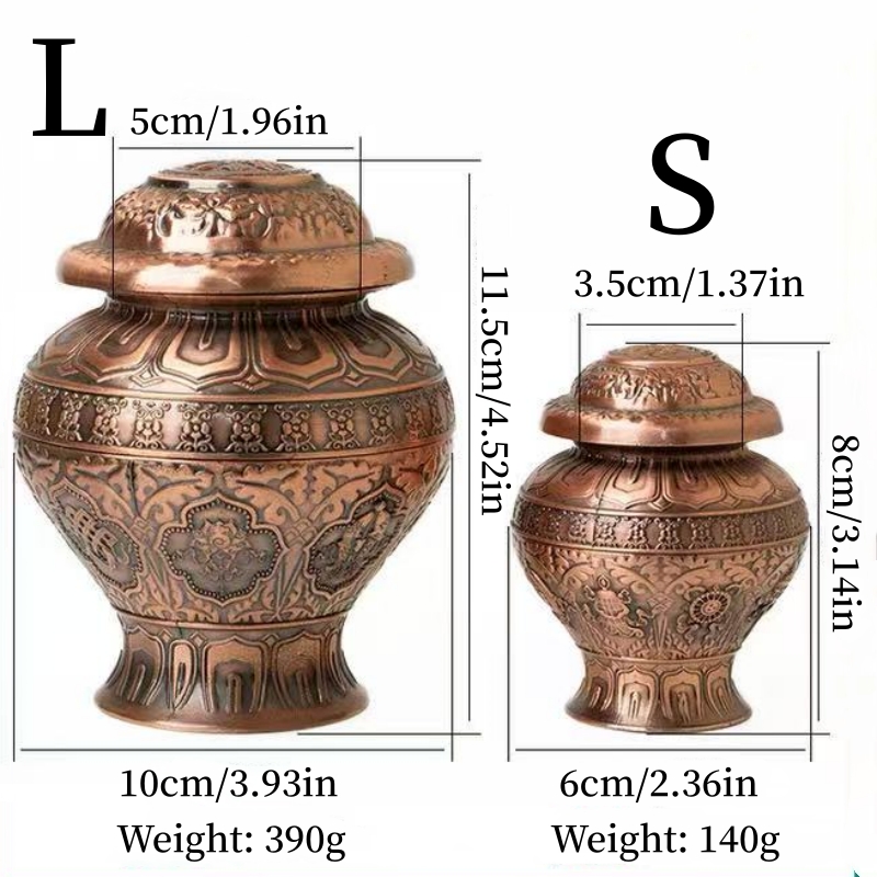 Tibetan-Style Jar,Engraving Ti - Food Storage Metal Box avaliação e preço