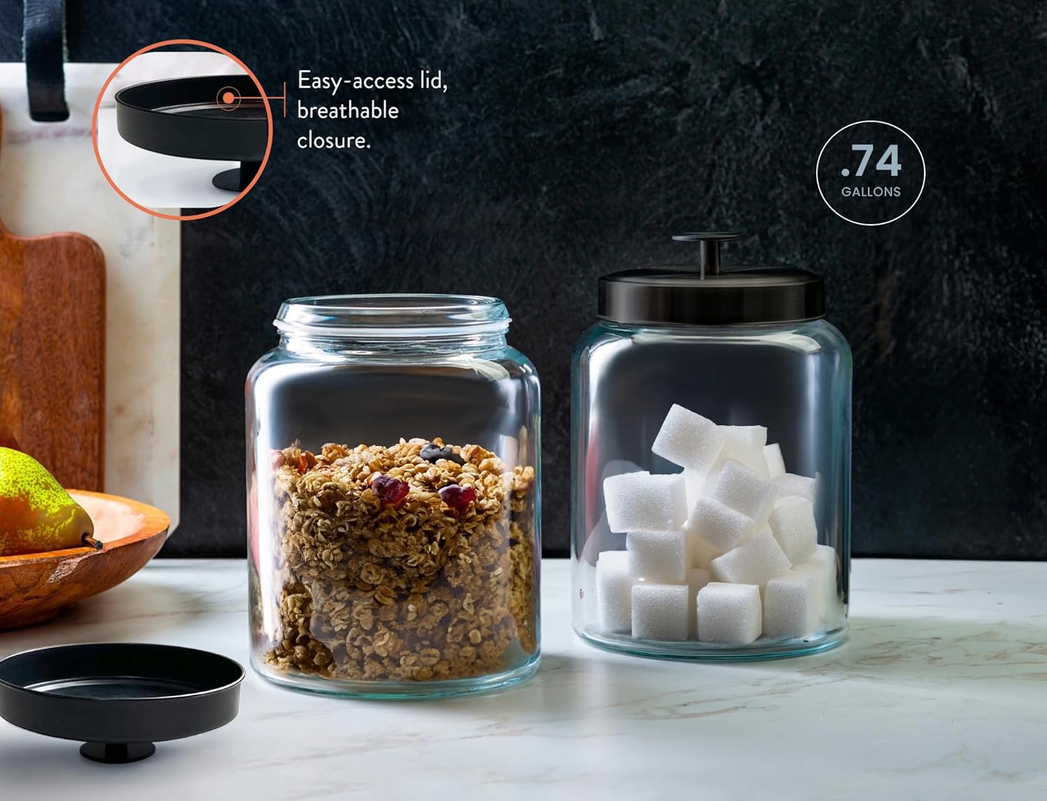 Glass Kitchen Canister Set, Fo - Food Storage And Container avaliação e preço