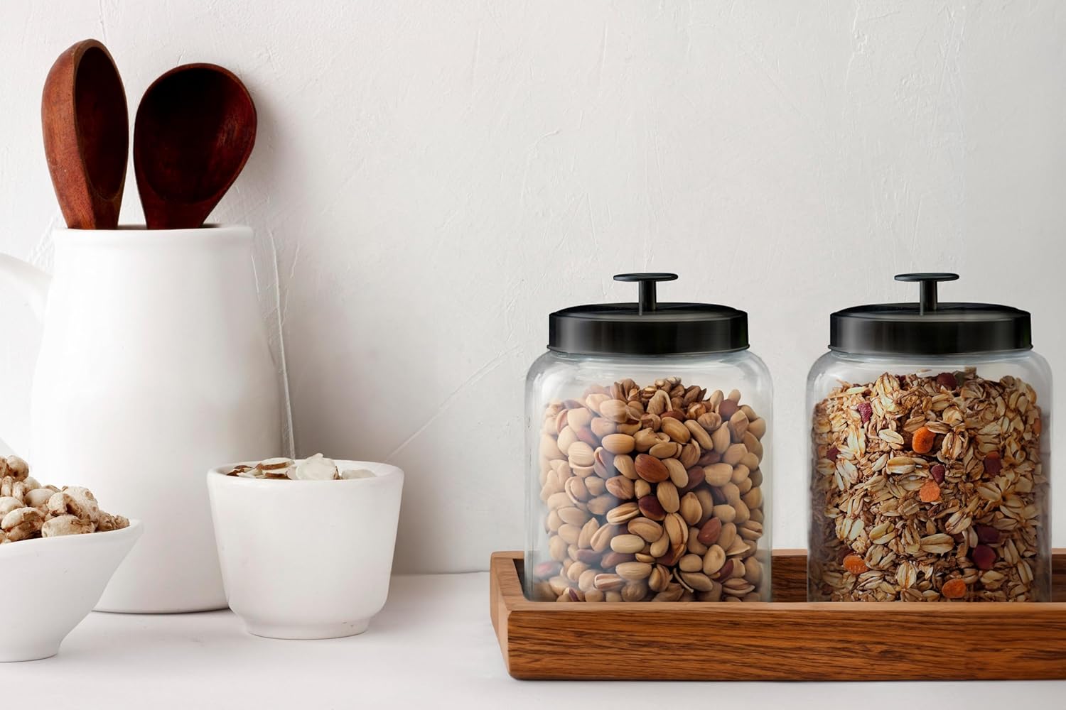 Glass Kitchen Canister Set, Fo - Food Storage And Container avaliação e preço