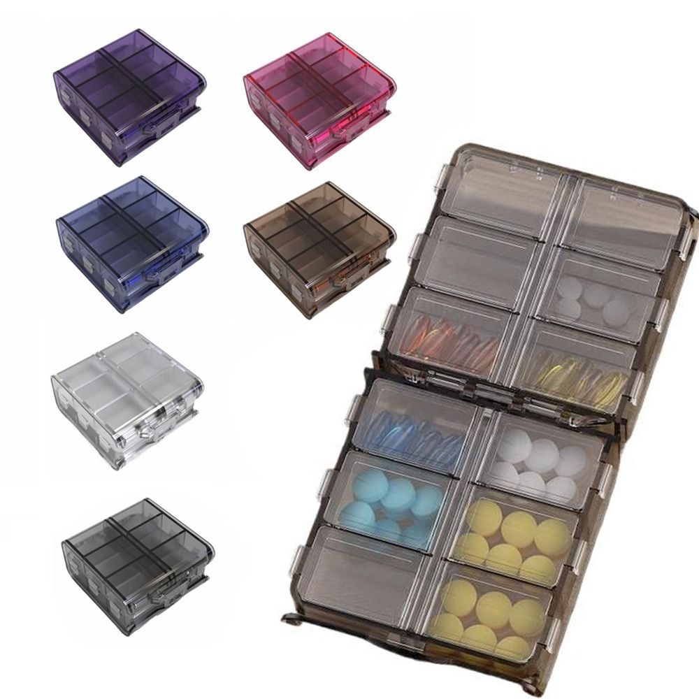 12 Grids Pill Dispenser Box Do - Food Storage Large Plastic Containers avaliação e preço