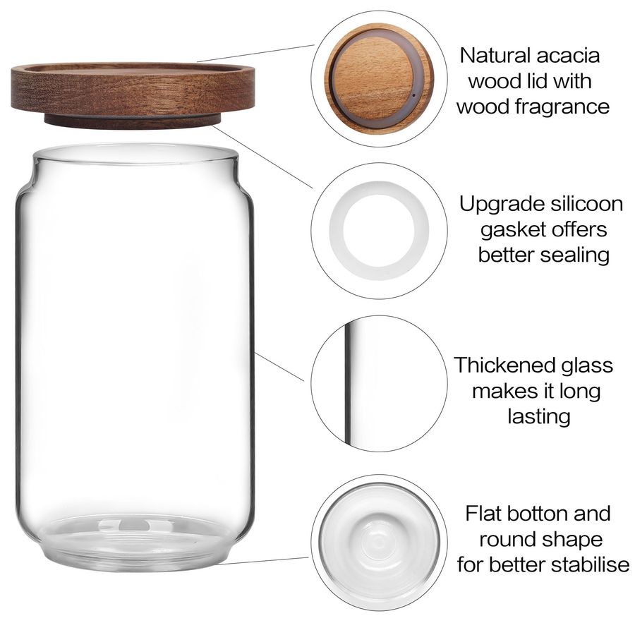 of 6 Glass Pantry Storage Jars - Food Storage In Pantry avaliação e preço