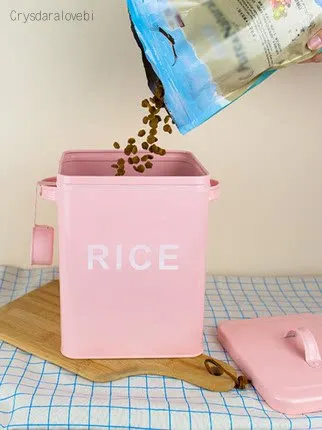 Pink White Kitchen Bathroom La - Food Storage With Scoop avaliação e preço