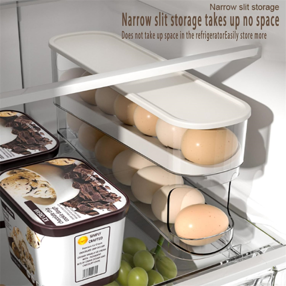 Auto Rolling Fridge Egg Organi - Egg Storage Holder avaliação e preço
