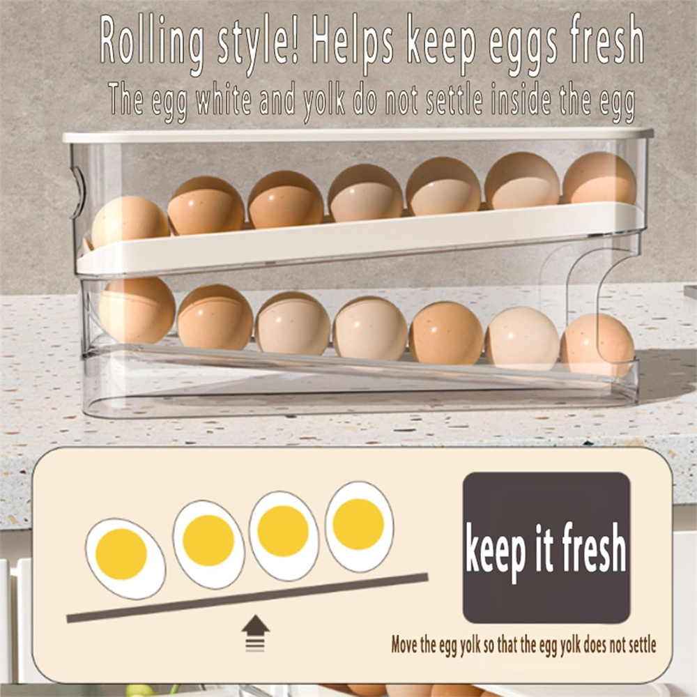 Auto Rolling Fridge Egg Organi - Egg Storage Holder avaliação e preço