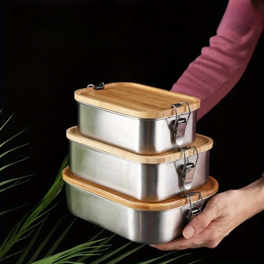 New 304 stainless steel bamboo - Food Storage System avaliação e preço