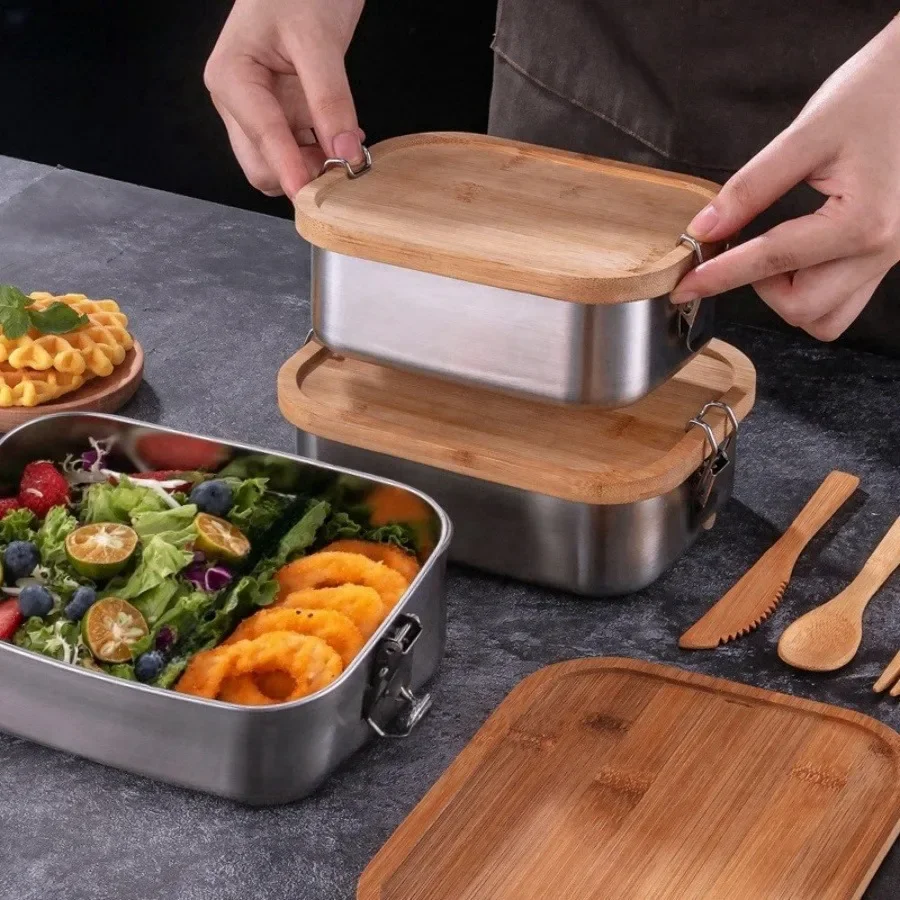 New 304 stainless steel bamboo - Food Storage System avaliação e preço