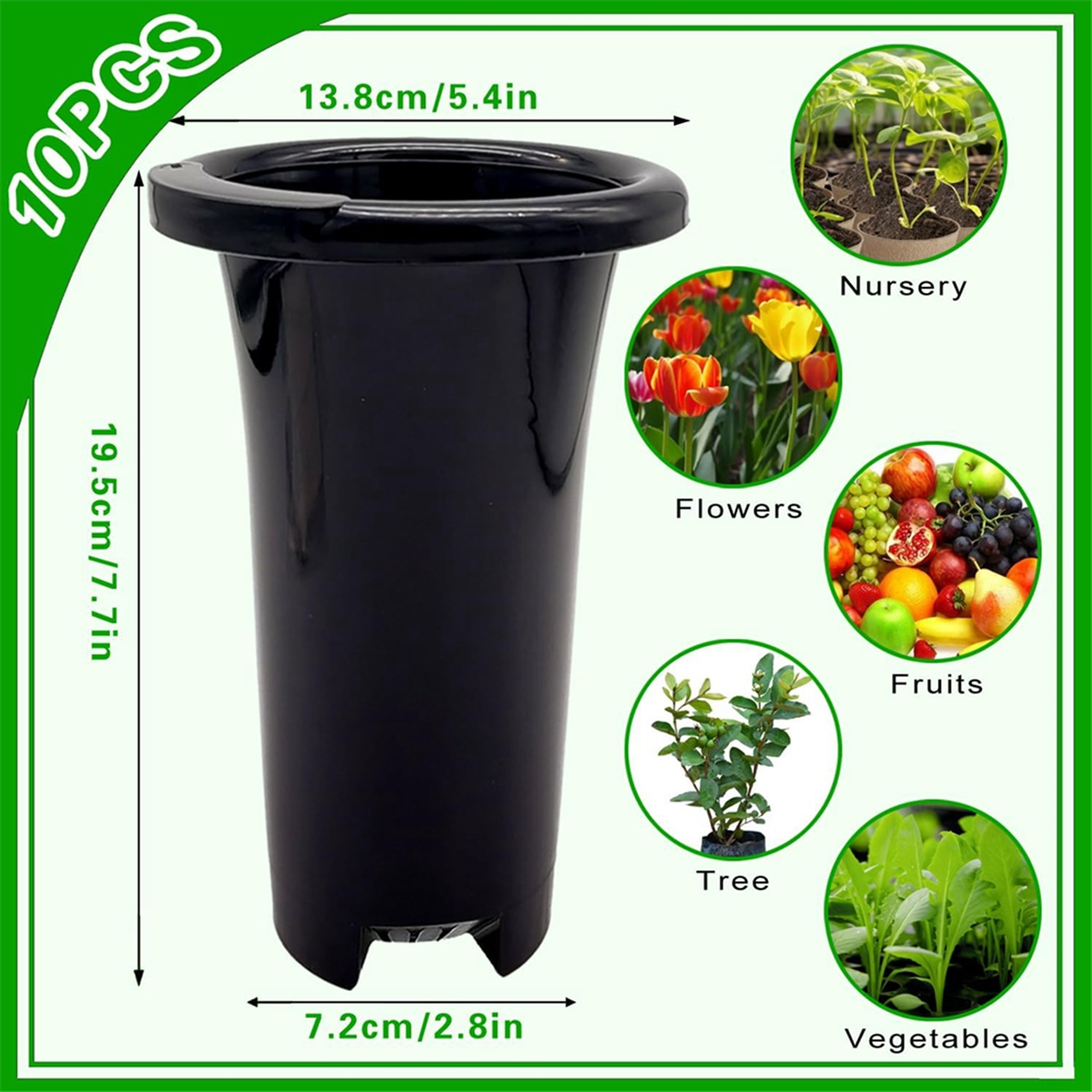 10Pcs Plastic Deep Plant Nurse - Food Storage Plants avaliação e preço