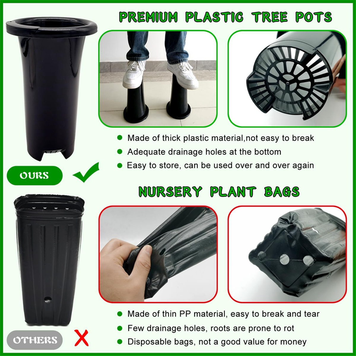 10Pcs Plastic Deep Plant Nurse - Food Storage Plants avaliação e preço