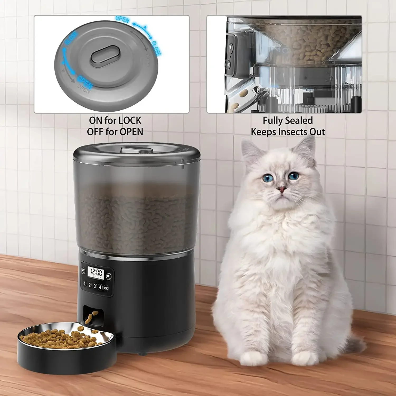 4L Automatic Smart Pet Cat Foo - Food Storage Small avaliação e preço