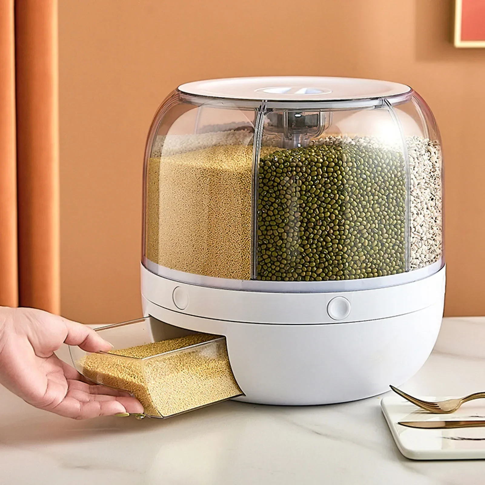6-Compartment 360° Rotating Ai - Food Storage In Pantry avaliação e preço