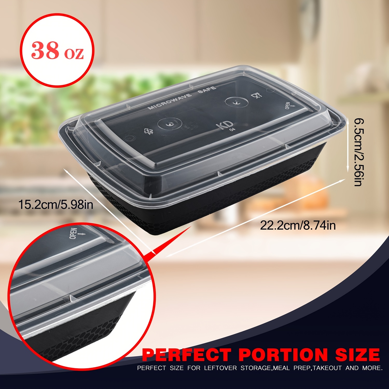 usBlack 100pcs (50 Containers  - Food Storage And Container avaliação e preço