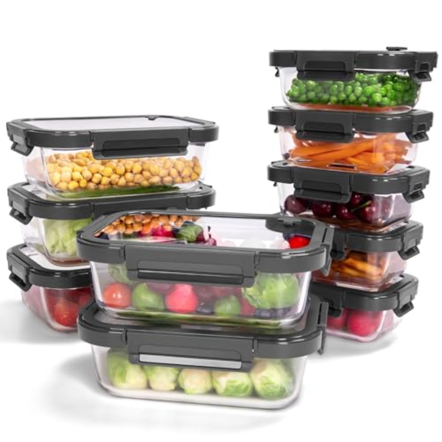 10-Pack Glass Food Storage Con - Food Storage And Container avaliação e preço