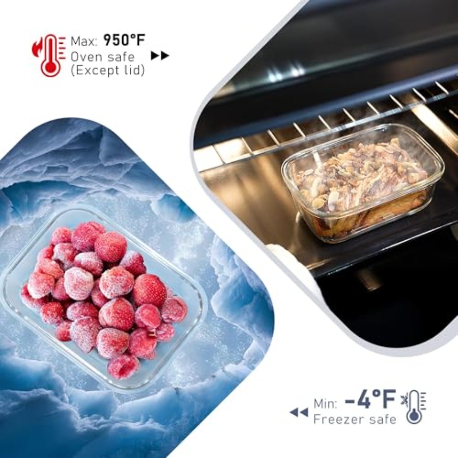 10-Pack Glass Food Storage Con - Food Storage And Container avaliação e preço