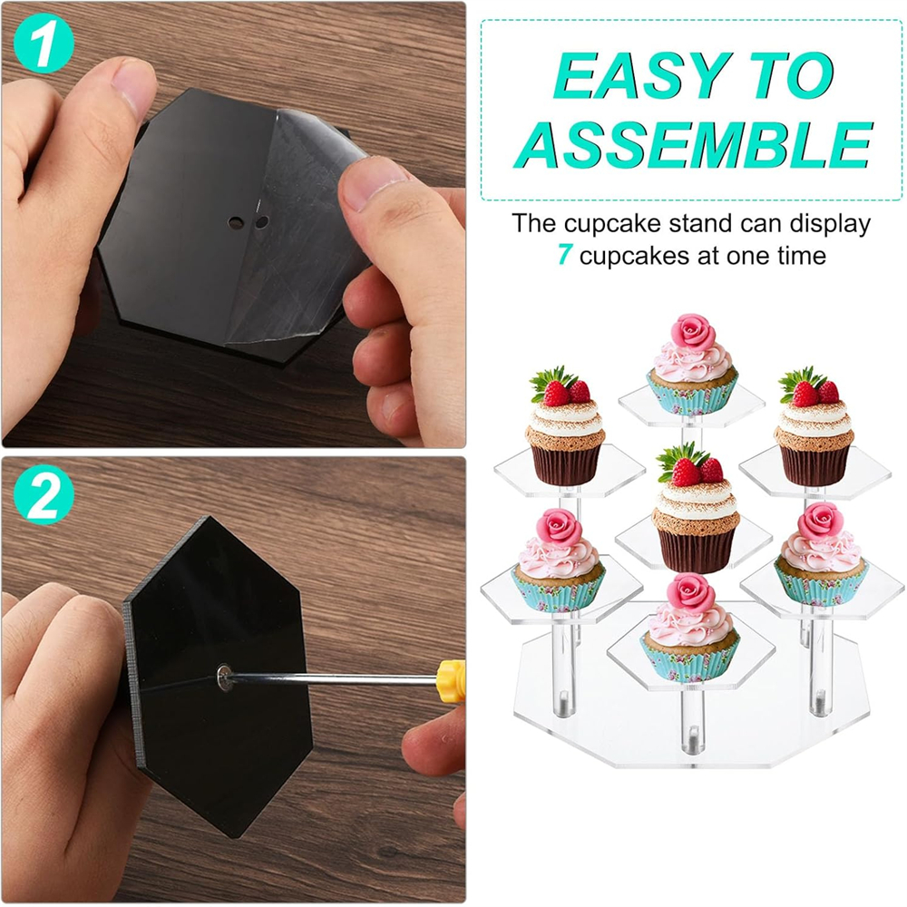 7 Tier Acrylic Display Stand W - Food Storage Small avaliação e preço