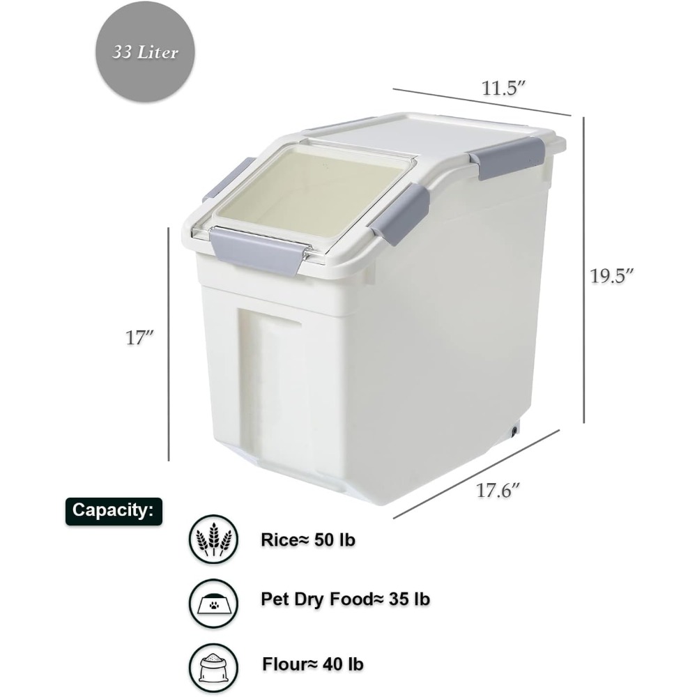 33 Liter / 50 lbs Rice Storage - Food Storage And Container avaliação e preço