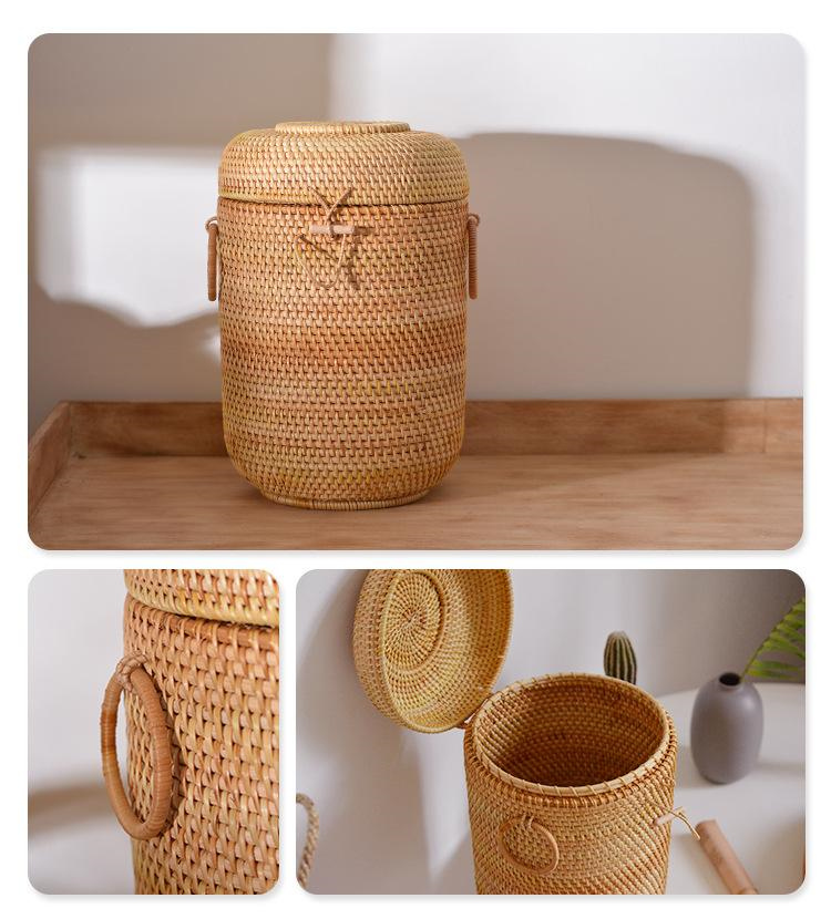 Handwoven Rattan Tea Storage B - Food Storage Organization avaliação e preço