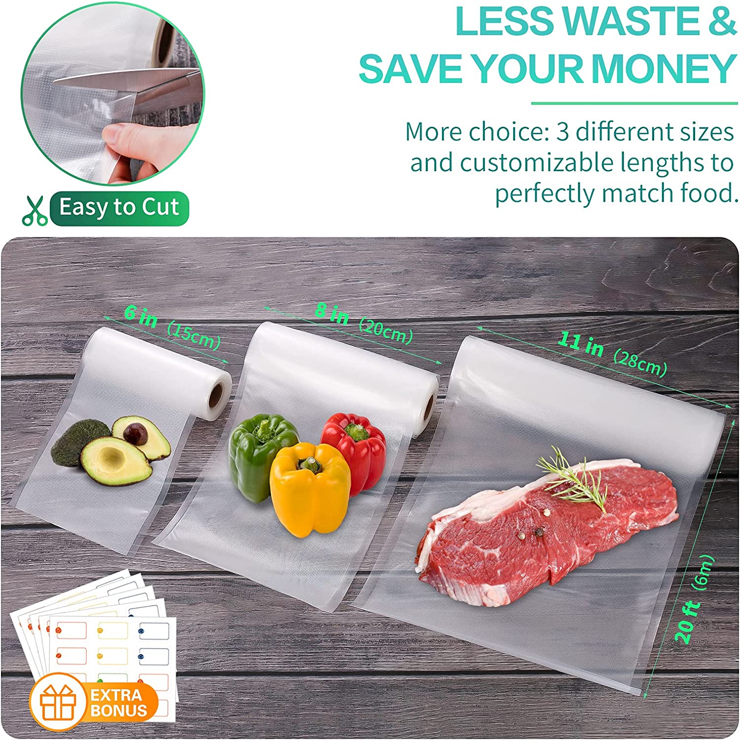 Kitchen Bags For Vacuum Food V - Food Storage Roll Bags avaliação e preço