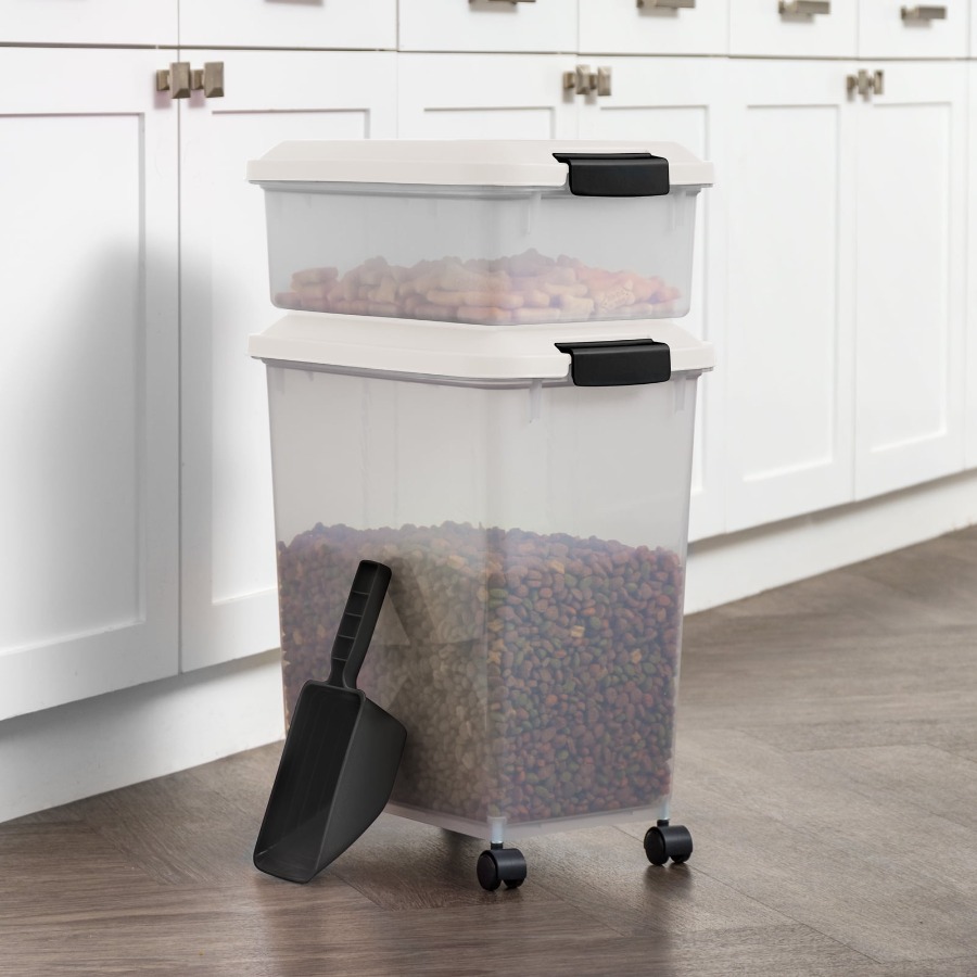 IRIS 41 Lbs. Airtight Pet Food - Food Storage With Scoop avaliação e preço