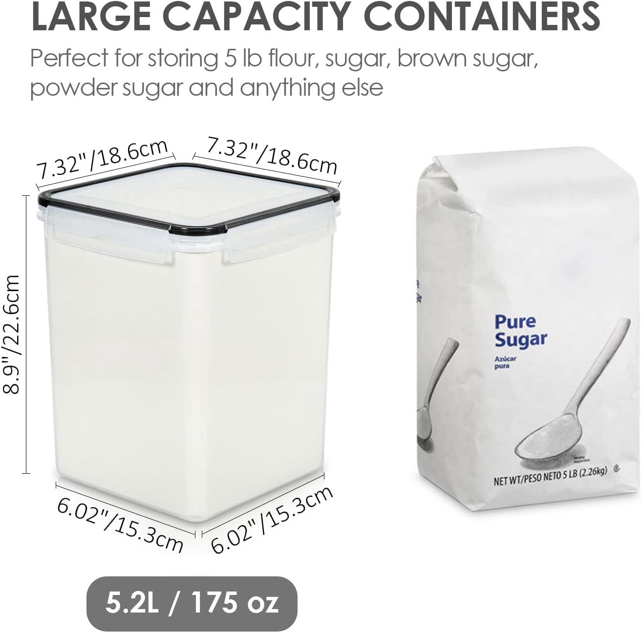 4 PCS Large Food Storage Conta - Food Storage Large Plastic Containers avaliação e preço