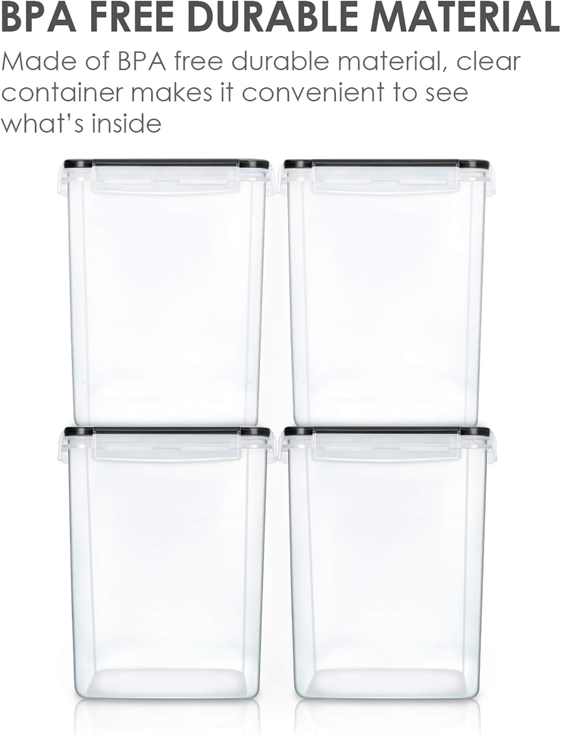 4 PCS Large Food Storage Conta - Food Storage Large Plastic Containers avaliação e preço