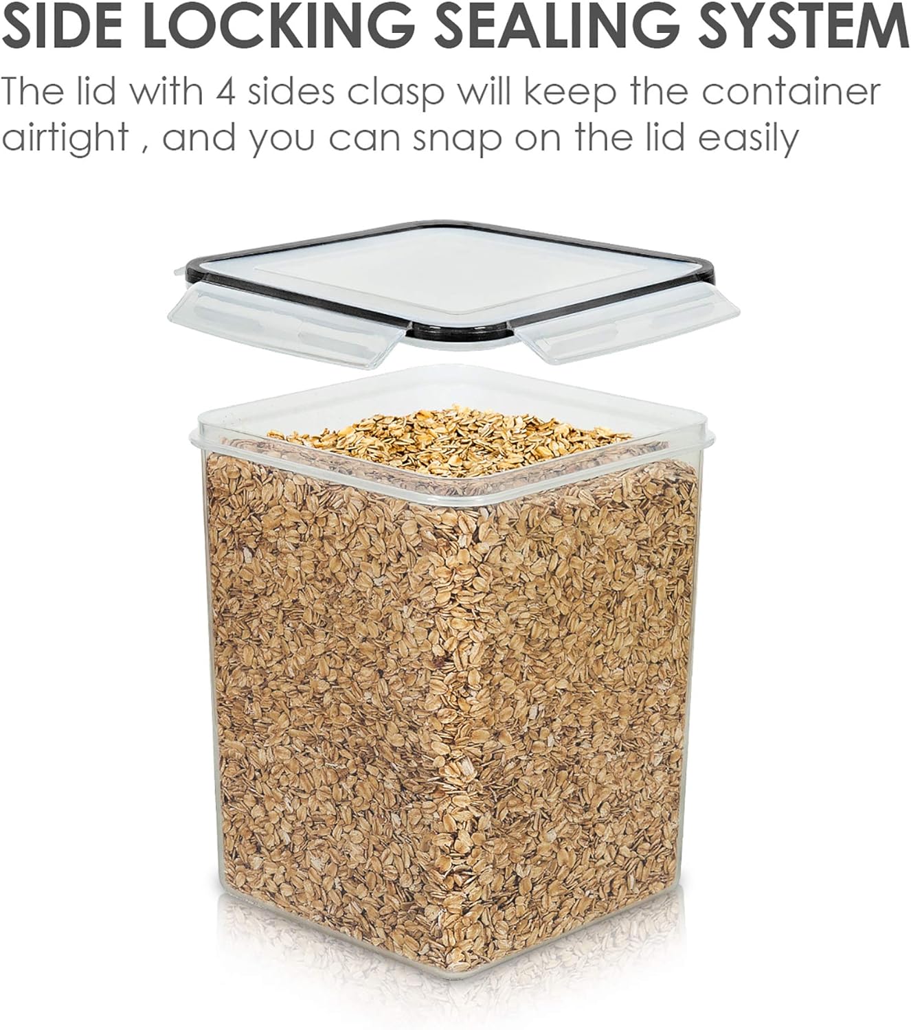 4 PCS Large Food Storage Conta - Food Storage Large Plastic Containers avaliação e preço