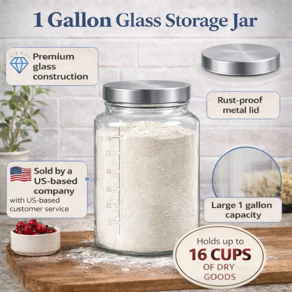 Extra Large    Jar - 1 Gallon  - Food Storage And Container avaliação e preço