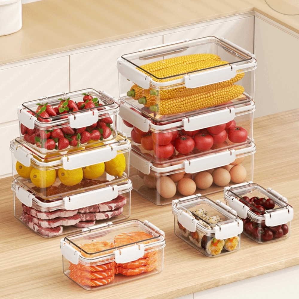 Transparent Refrigerator Stora - Food Storage Large Plastic Containers avaliação e preço