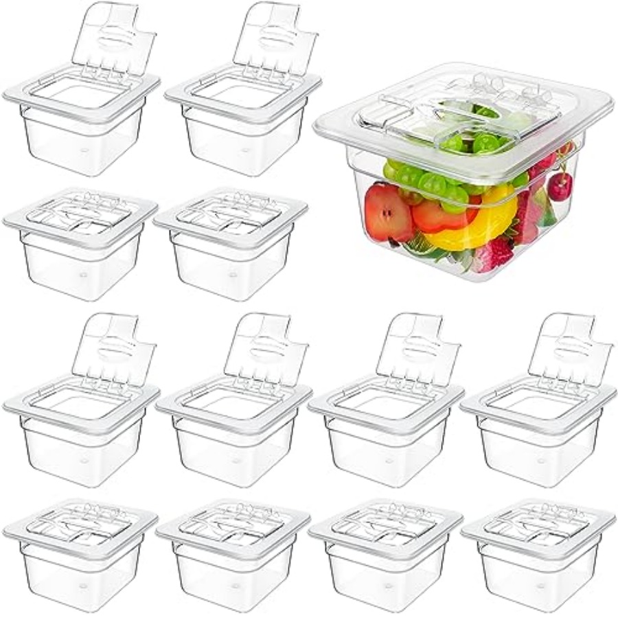 12 Packs 4'' Deep Polycarbonat - Food Storage Restaurant avaliação e preço