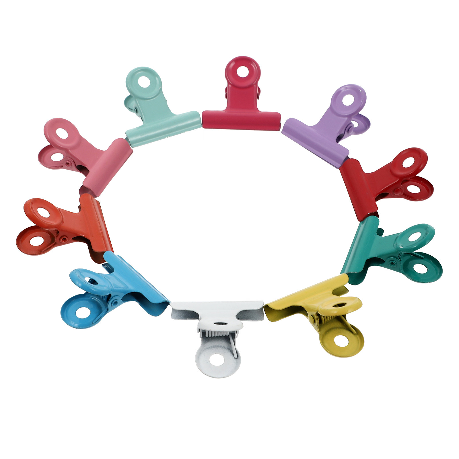 10Pcs Iron Pinch Clamps Multi  - Food Storage Notes avaliação e preço