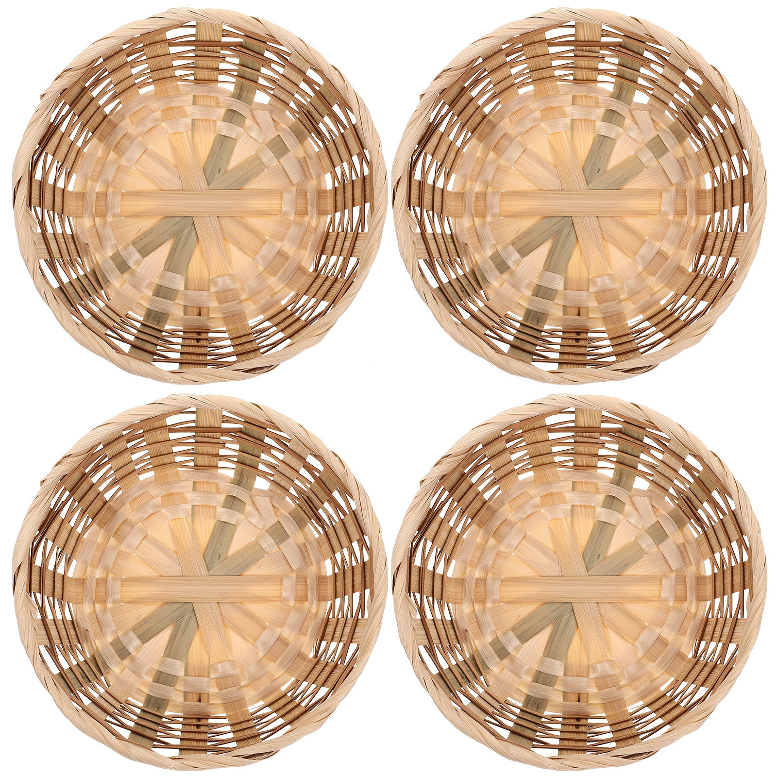 4Pcs Bamboo Fruit Basket Woven - Egg Storage Holder avaliação e preço