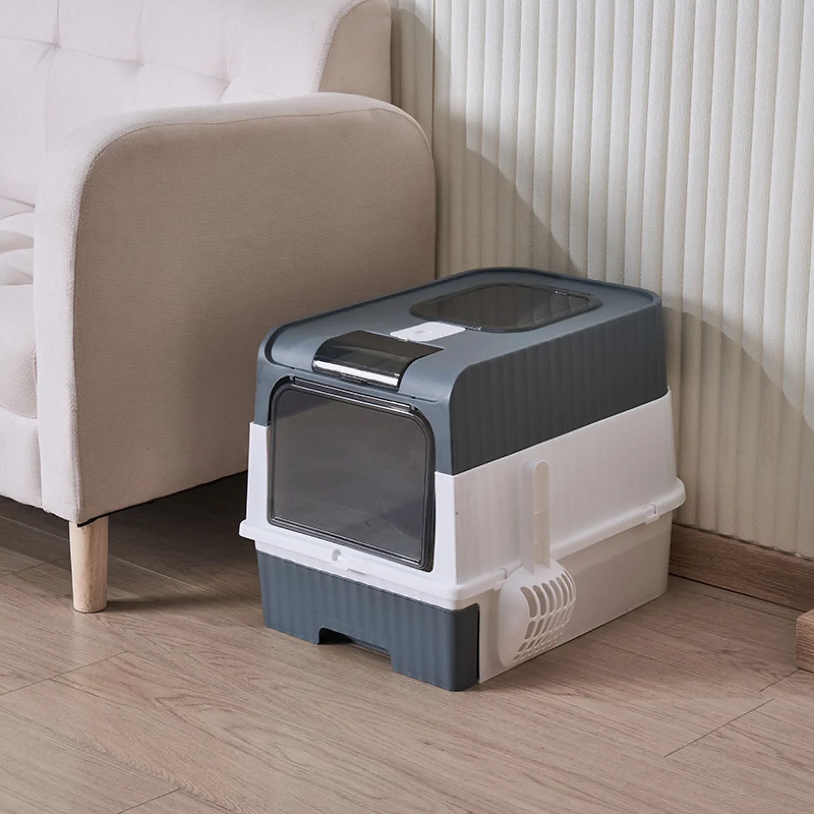 Portable Collapsible Cat Litte - Food Storage With Scoop avaliação e preço