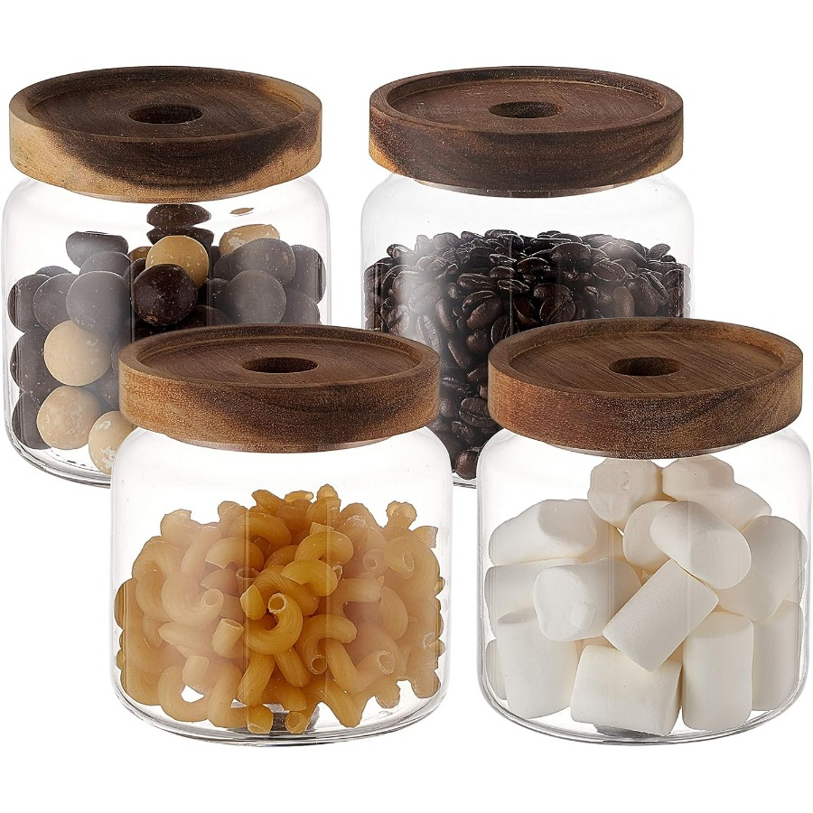 Set of 4 18oz X 4 Clear Glass  - Food Storage In Pantry avaliação e preço