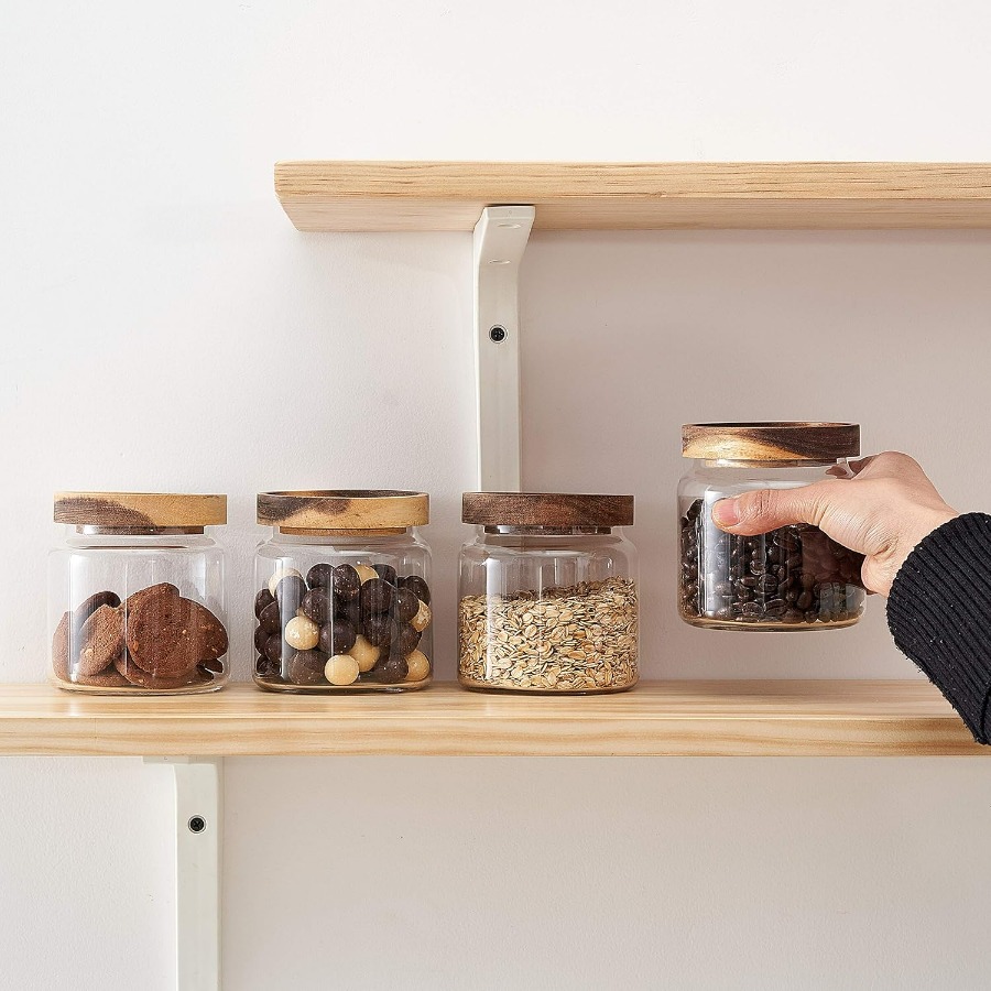 Set of 4 18oz X 4 Clear Glass  - Food Storage In Pantry avaliação e preço