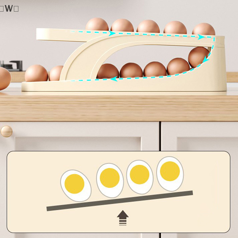 〔W〕Automatic Scrolling Egg Rac - Egg Storage Holder avaliação e preço