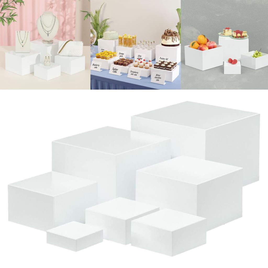 7 Pieces Acrylic Cube Display  - Food Storage Restaurant avaliação e preço
