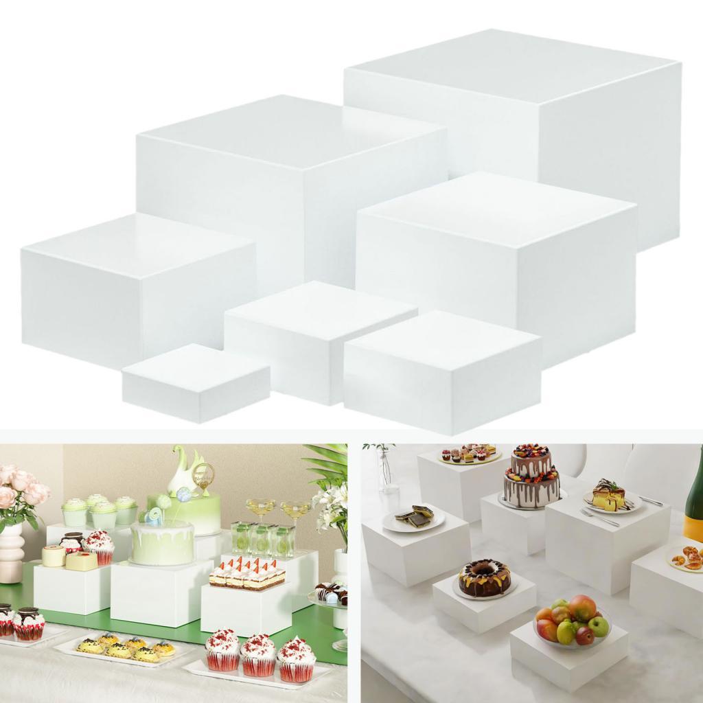 7 Pieces Acrylic Cube Display  - Food Storage Restaurant avaliação e preço
