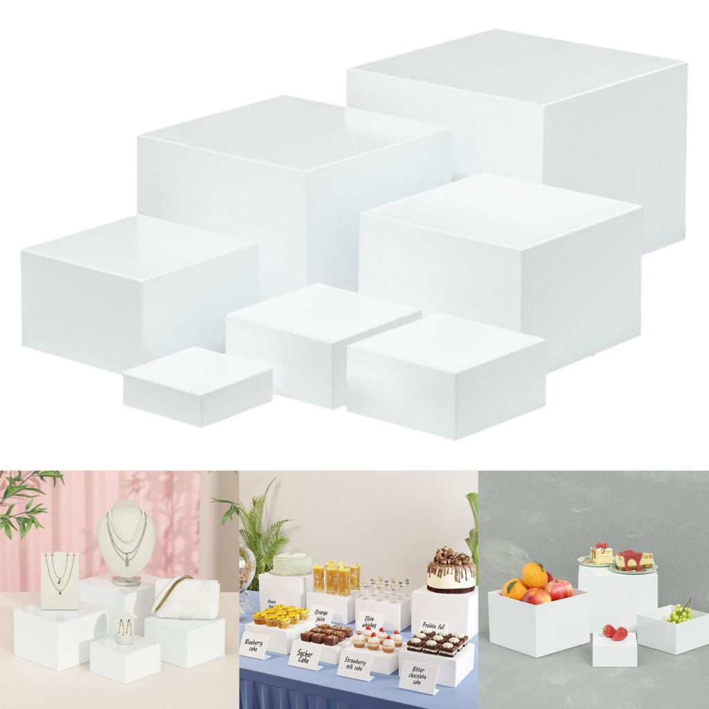 7 Pieces Acrylic Cube Display  - Food Storage Restaurant avaliação e preço